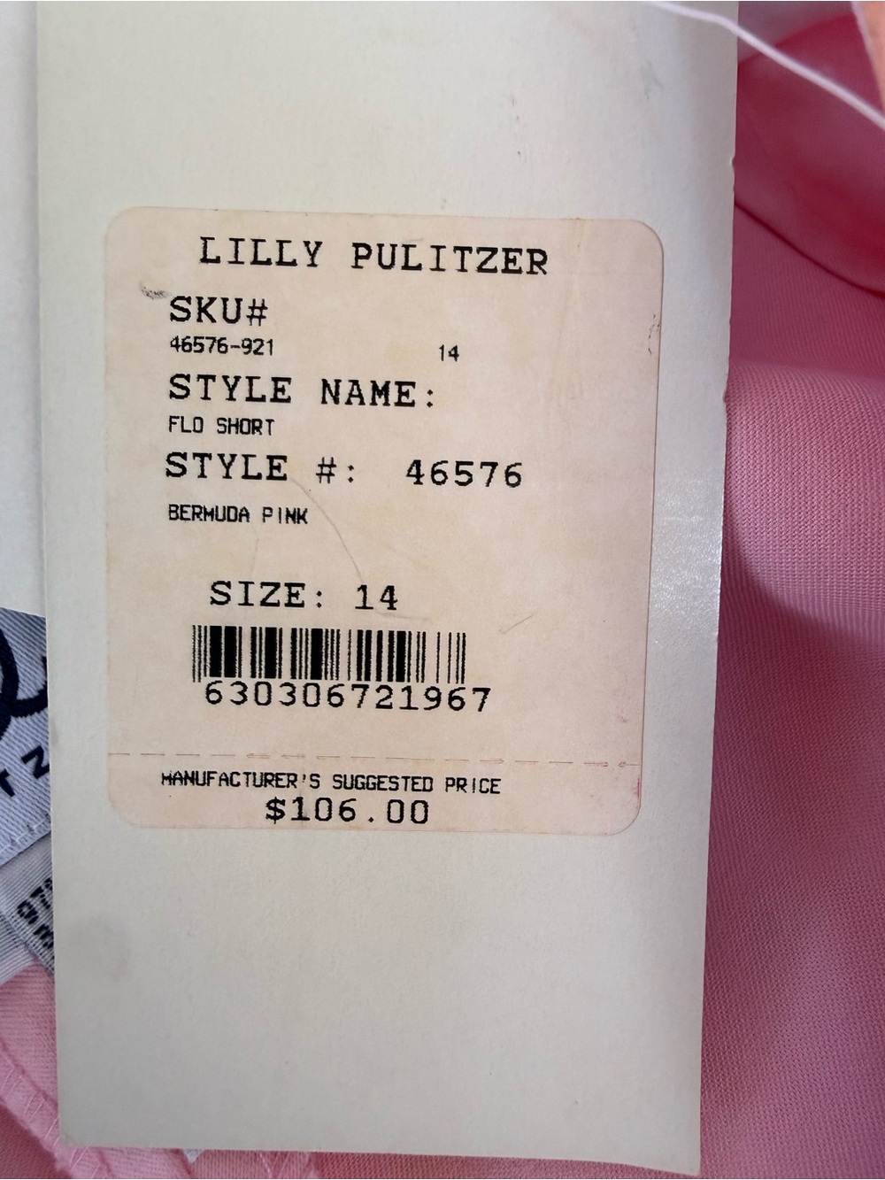 Lilly Pulitzer Pastel Pink Bermuda Shorts with Strawberry Ribbon NWT - Picture 7 of 7